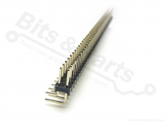 Headerpins male 40 pins metaal 90 graden haaks dubbel